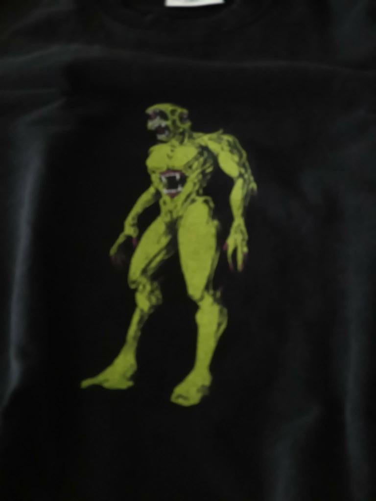 HAN Kjøbenhavn Zwarte trui met groen monster X-Large, Kleding | Heren, Truien en Vesten, Maat 52/54 (L), Zwart, HAN Kjøbenhavn
