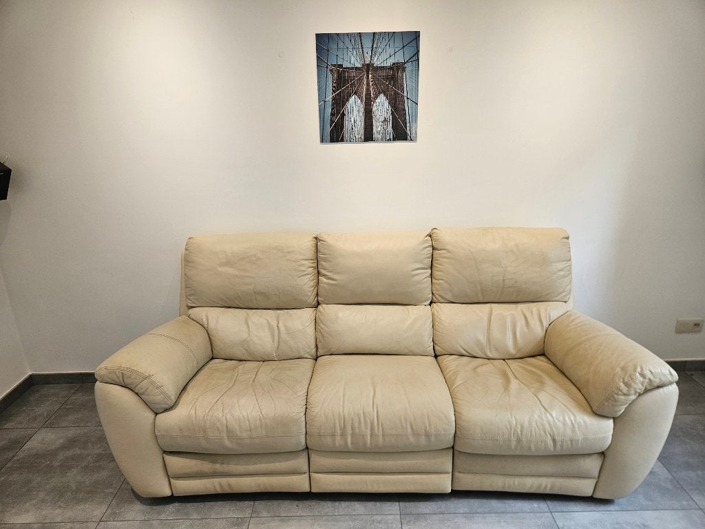 Canapé 3 places cuir Château d'Ax – 2 relax manuels (1 HS), Maison & Meubles, Trois personnes, 200 à 250 cm, Banc droit, Enlèvement