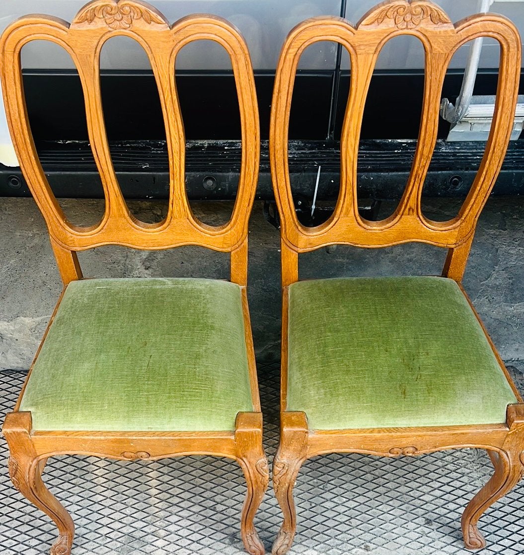 Chaise en bois vintage/chaise rembourrée/meubles vintage/, Antiquités & Art, Enlèvement