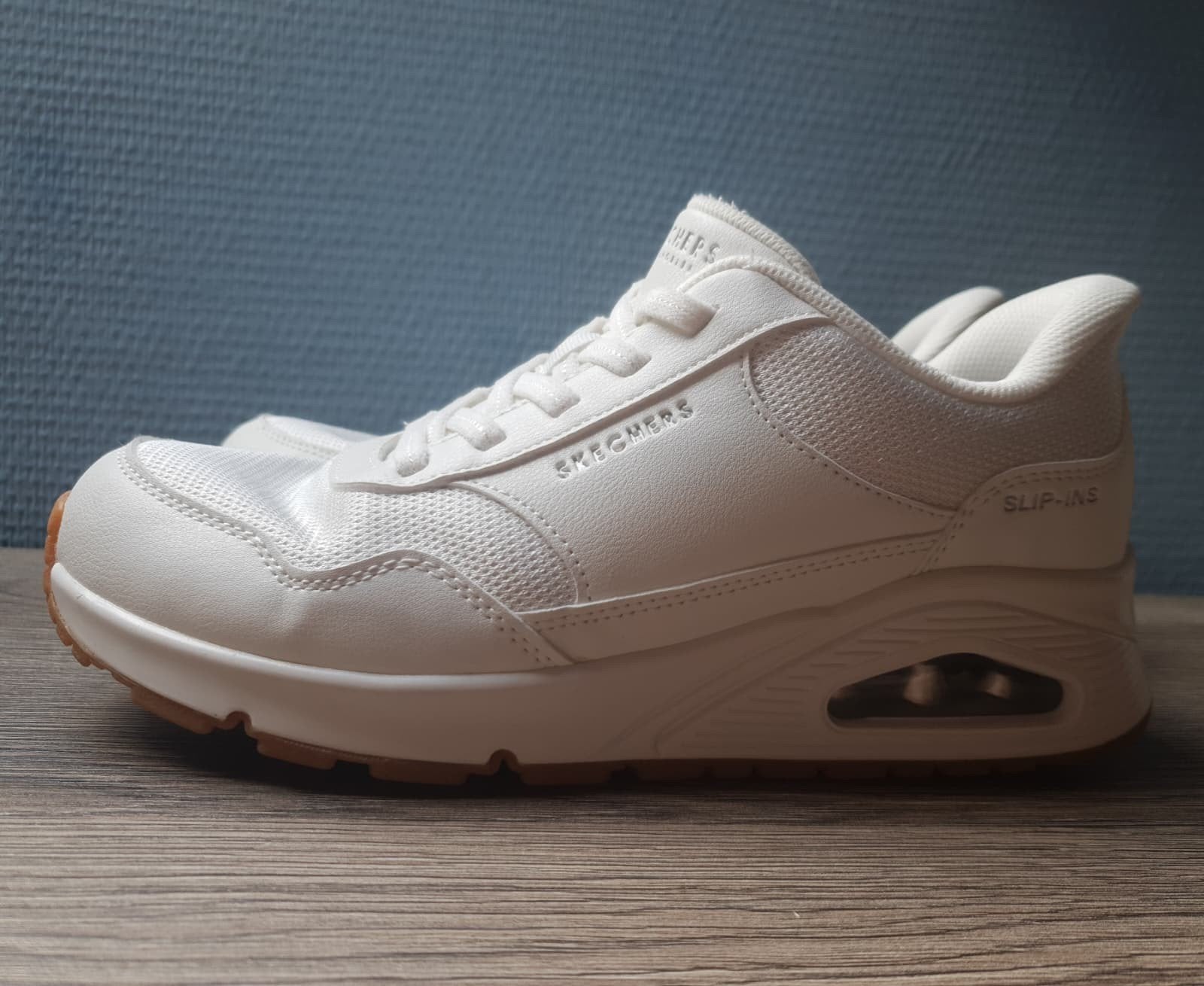 Skechers Hands Free Slip-ins Uno Banksia Wit - Maat 39, Skechers, Wit, Ophalen of Verzenden, Sneakers
