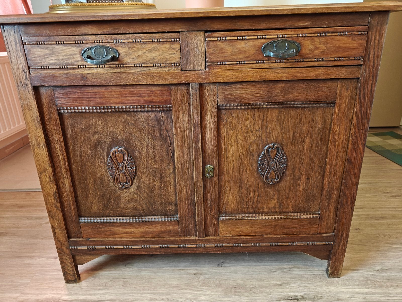 Eiken buffetkast (dressoir) — art nouveau, ca. 1900-19zp, Antiek en Kunst, Ophalen
