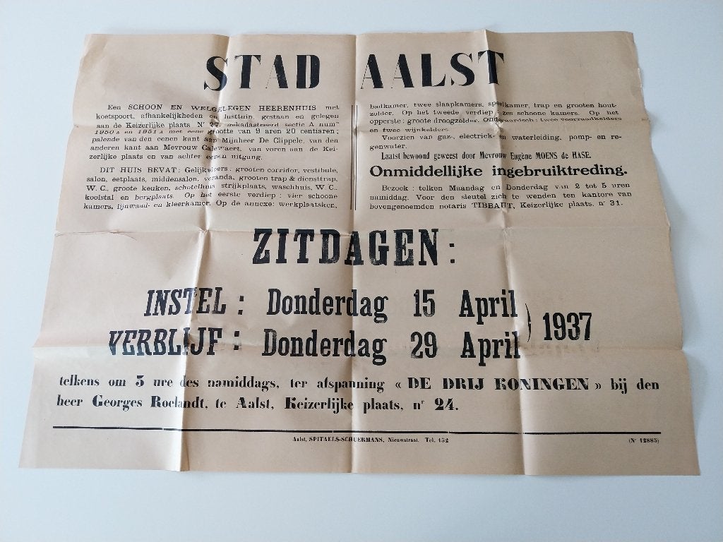 2 affiches Alost Imperial Place 27 Royal Astrid 1937, Enlèvement ou Envoi, Utilisé