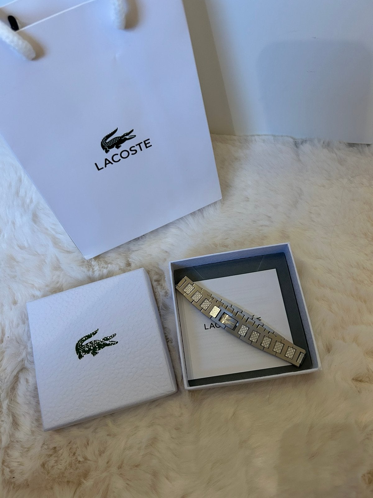 Bracelet lacoste, Enlèvement ou Envoi, Comme neuf, Argent