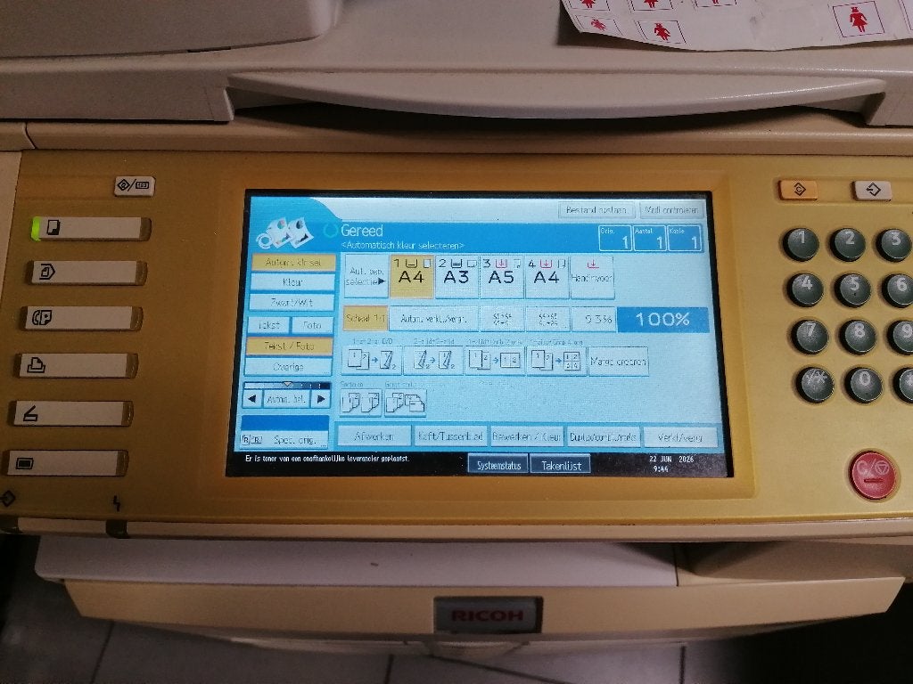 Imprimante Ricoh Aficio MP C3001+ 9 cartouches, Informatique & Logiciels, Imprimantes, Imprimante, Enlèvement, Utilisé, Imprimante à jet d'encre