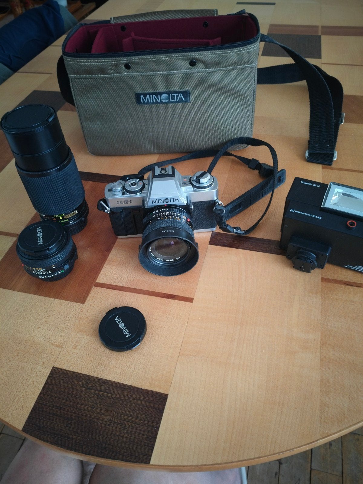Minolta XG-1 + 3 Lenzen, Ophalen, Minolta
