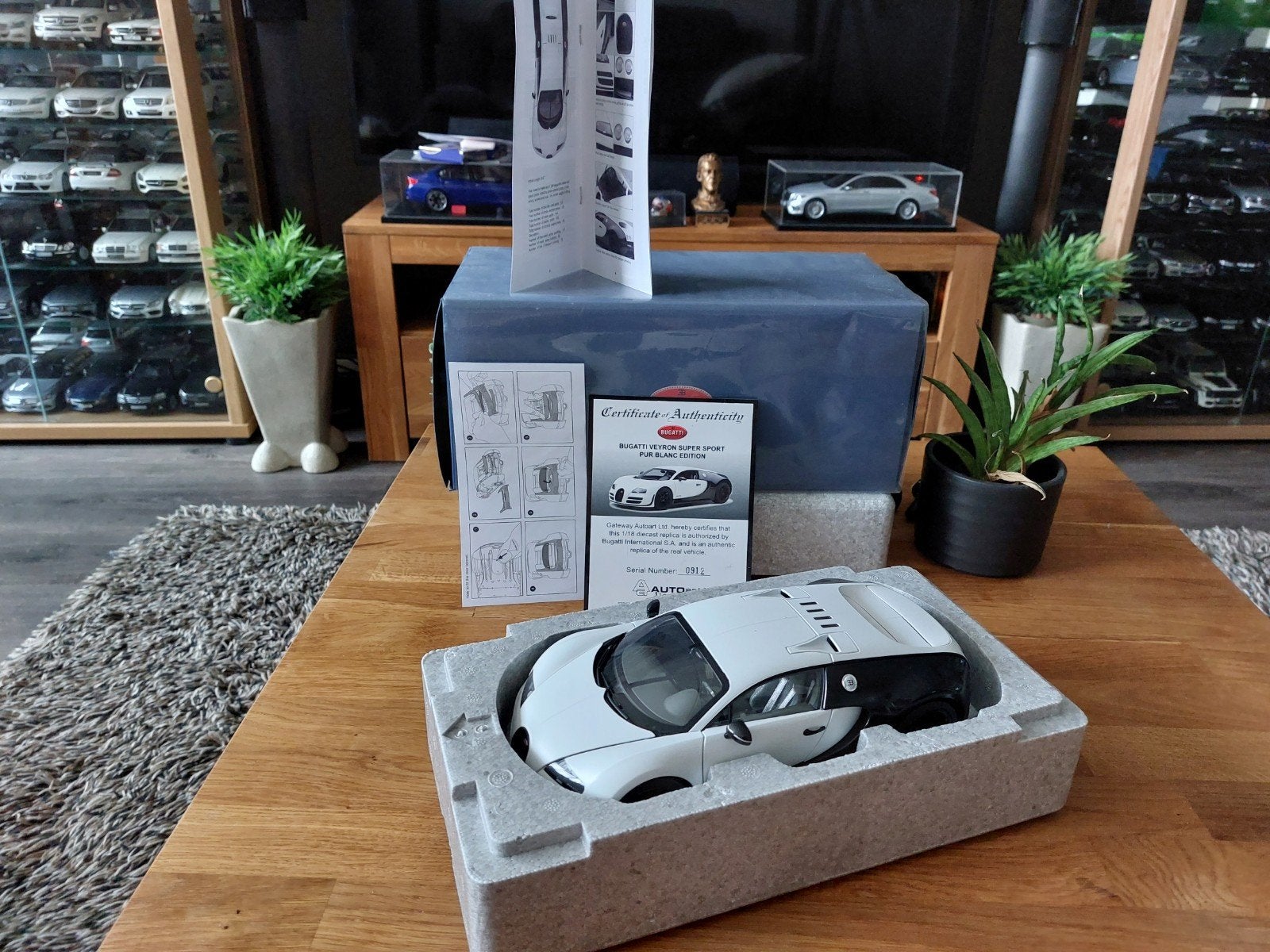 Autoart 70933 Bugatti Veyron Super Sport 1/18 blanc pur, Enlèvement ou Envoi, Comme neuf, Voiture, Autoart