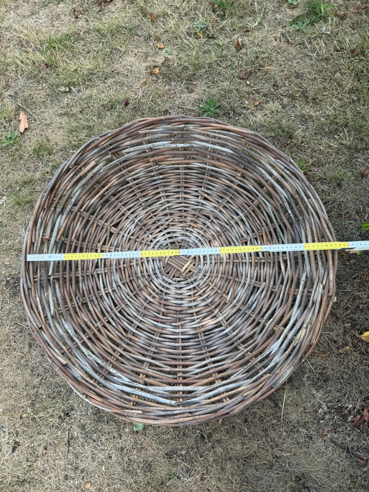 Mooie ronde platte mand - dia 80cm, Ophalen, Zo goed als nieuw, Mand