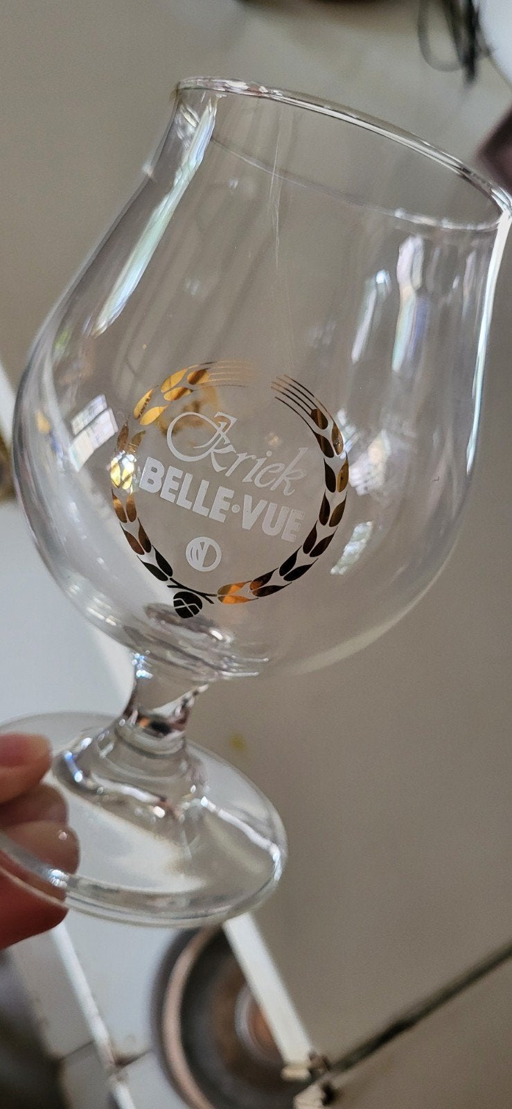 kriek glazen, Ophalen of Verzenden, Gebruikt, Bierglas