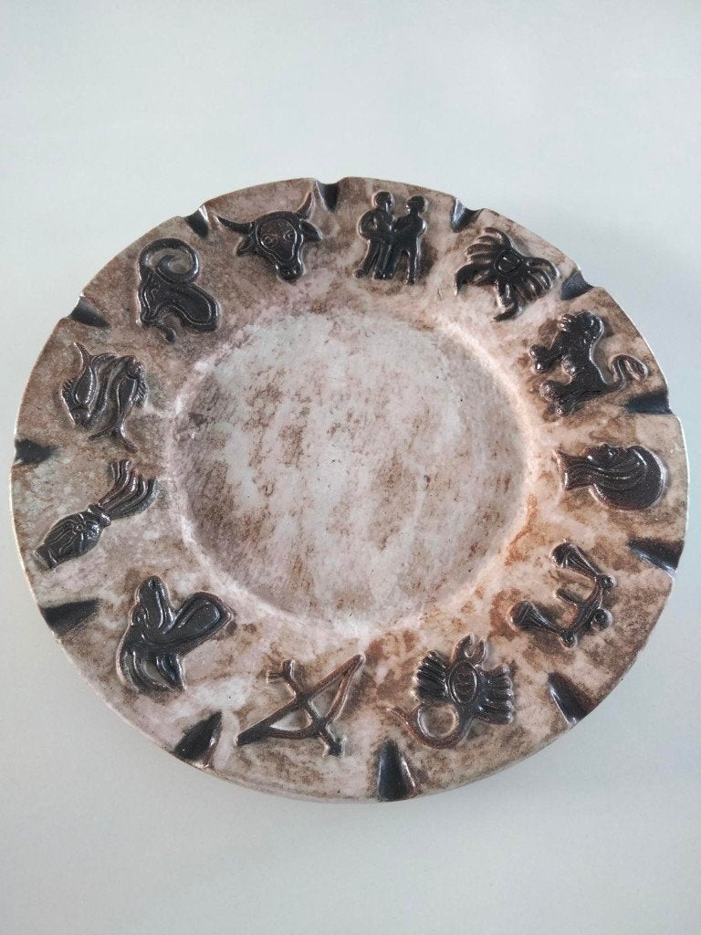vintage Zodiac bord keramiek Armogrès Belgisch aardewerk, Ophalen of Verzenden