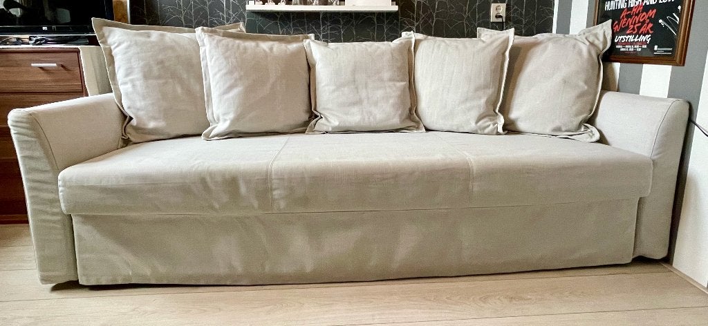 Z.g.a.n. Holmsund (slaap)bank welke in logeerkamer staat, Ophalen, Beige, 140 cm, 200 cm