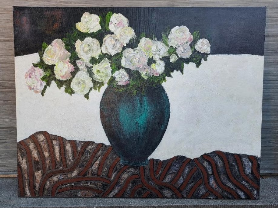 huile sur toile signe Marie Héléne Labranche Hocquet, Enlèvement, Toile