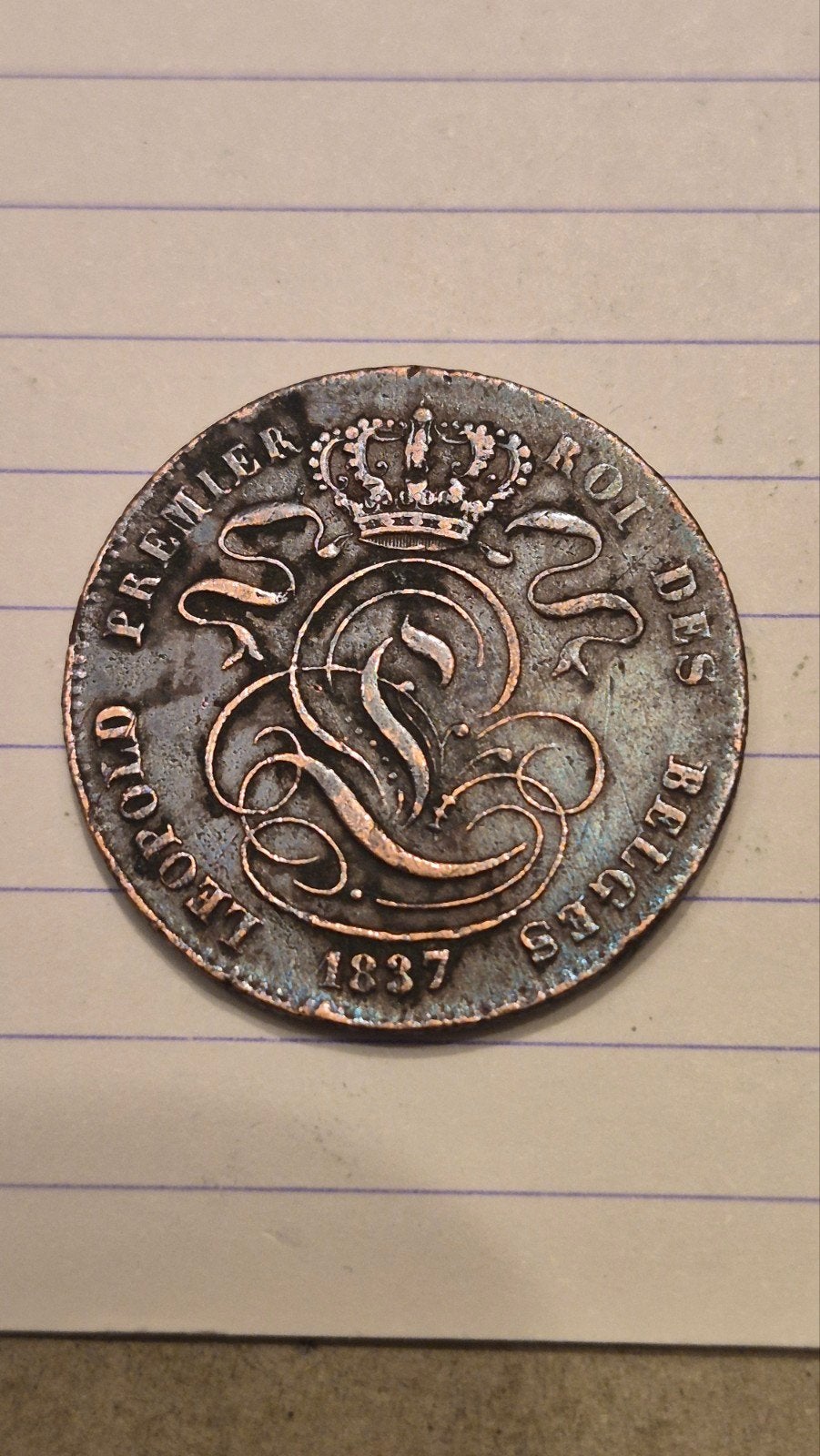 5 centiem koper leopold 1 van 1837 Frans, Timbres & Monnaies, Monnaies | Belgique, Enlèvement ou Envoi, Autre, Monnaie en vrac