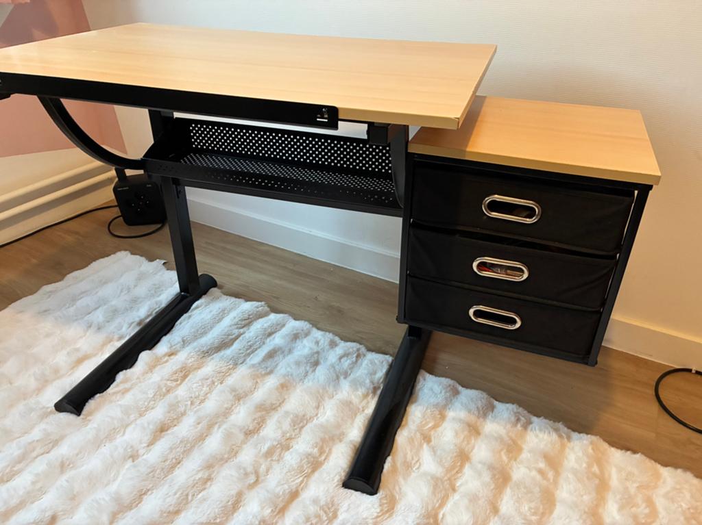 Verstelbare tekentafel/bureau (gedemonteerd), Ophalen, Gebruikt, Metaal