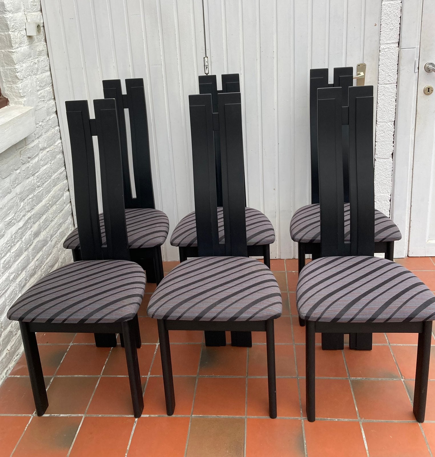 6 chaises de salle à manger design, Enlèvement, Utilisé, Bois