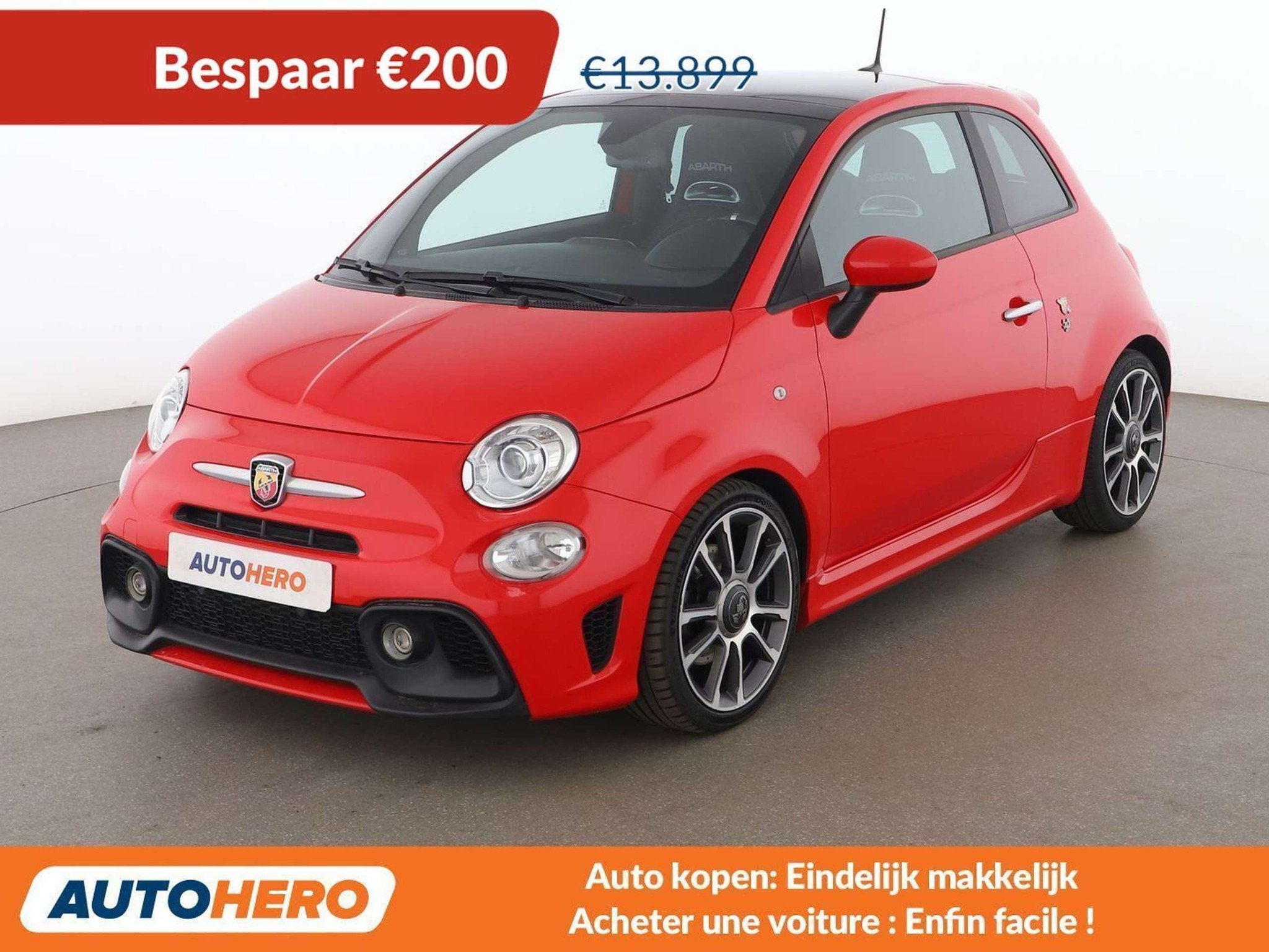 Abarth 595 1.4 Turbo Turismo (bj 2017), Auto's, Abarth, Voorwielaandrijving, 4 zetels, Zwart, Handgeschakeld