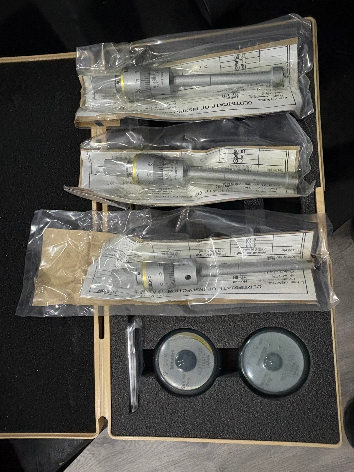 Mitutoyo Holtest Binnenmeters6-12mm & Micrometer50-75mmNIEUW, Ophalen