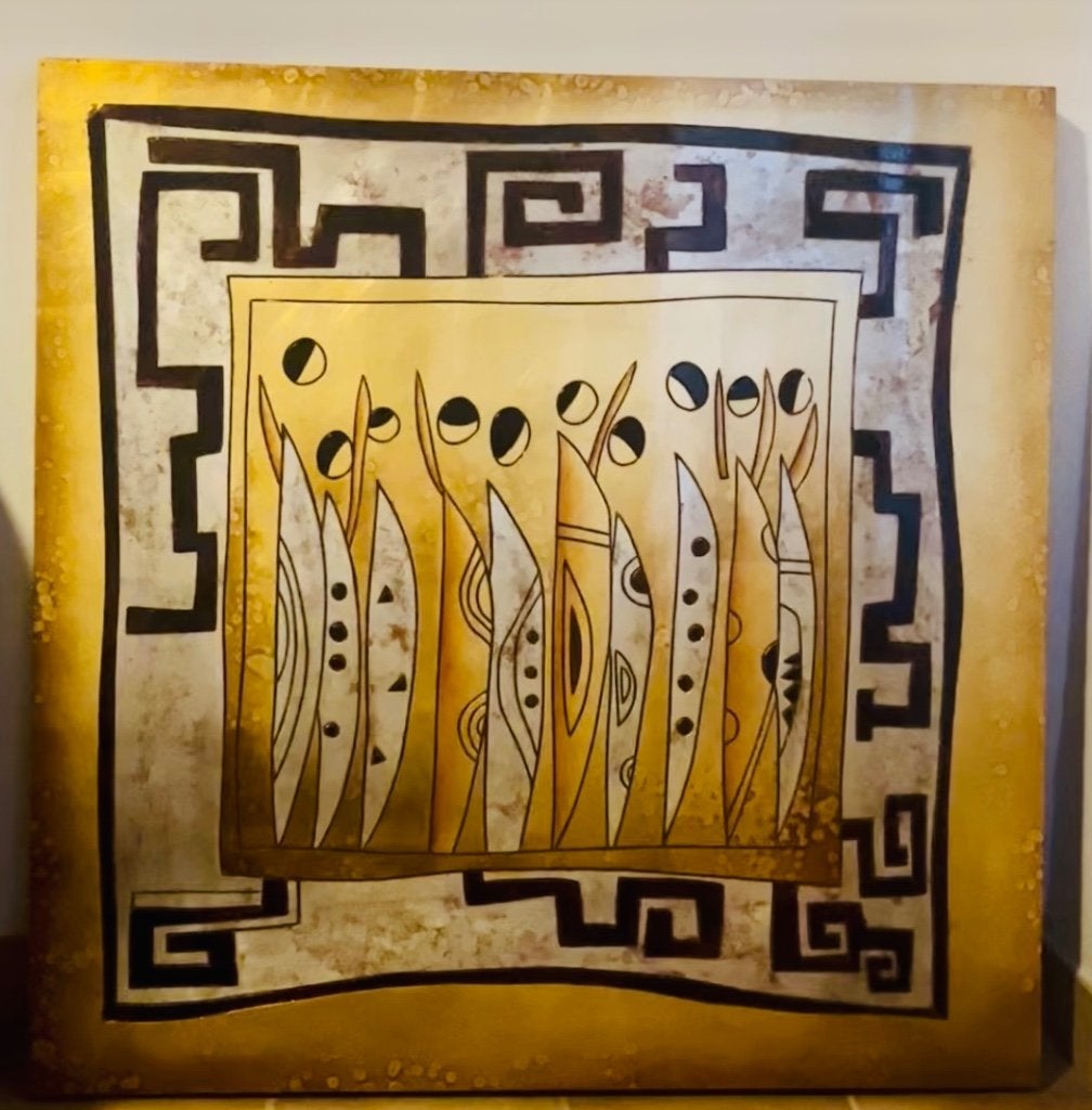 Cadre en bois style moderniste, Maison & Meubles, 90 cm, 90 cm, Enlèvement, Utilisé