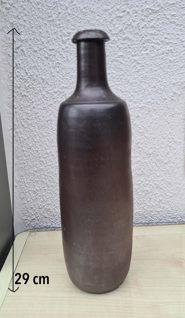 vaas flesvaas Jean Dubost - Noron la Poterie -bruin-zie info, Huis en Inrichting, Woonaccessoires | Vazen, Ophalen