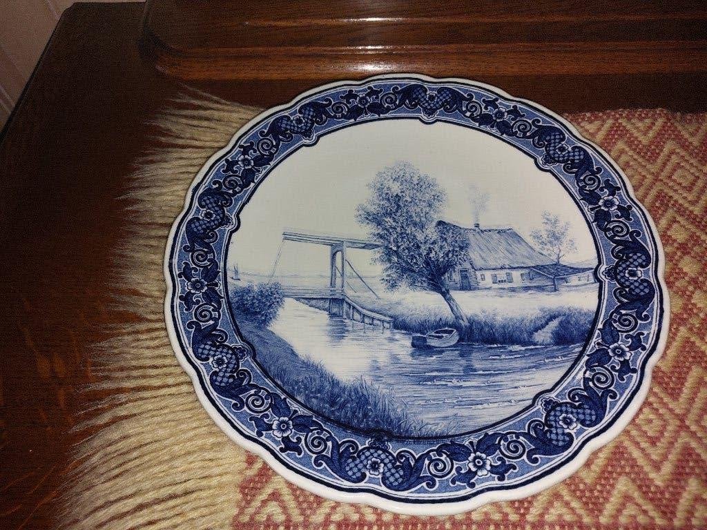 Oude Delfts schotel  31cm diameter, Antiek en Kunst, Ophalen