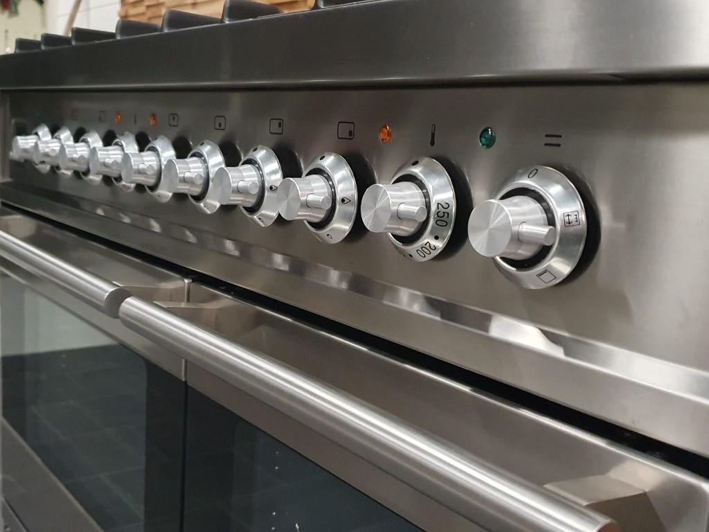 🔥Luxe Boretti Fornuis 100cm RVS + RVS 2 ovens 6 gaspitten, Ophalen, 60 cm of meer, Zo goed als nieuw, Energieklasse A of zuiniger
