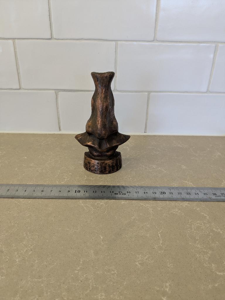 Vintage brillenhouder / sculptuur hoofd (bronskleurig), Antiek en Kunst, Ophalen of Verzenden