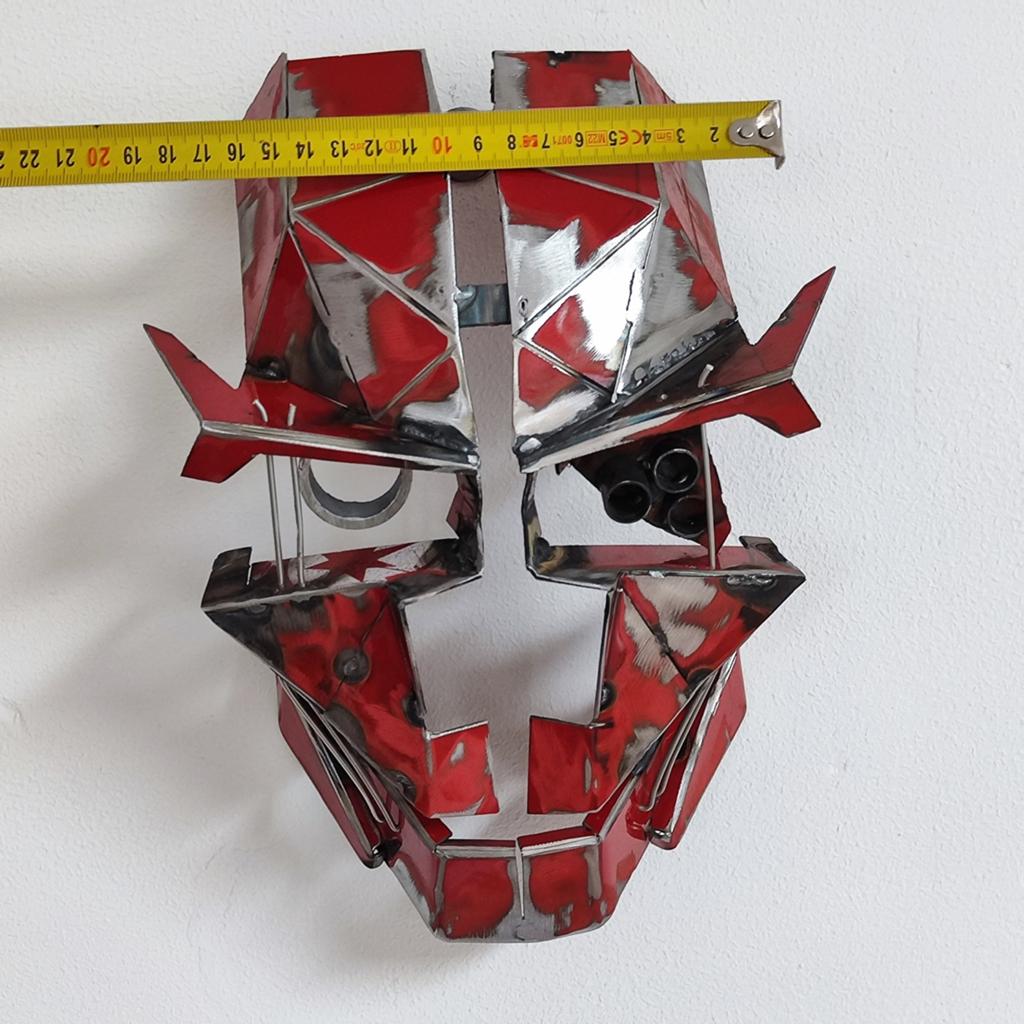 Handgemaakt metalen kunstmasker – uniek industrieel design, Antiek en Kunst, Kunst | Beelden en Houtsnijwerken, Ophalen of Verzenden