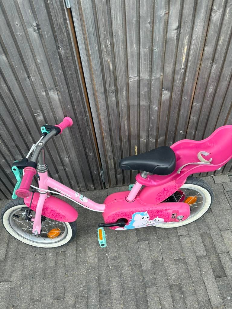 Meisjesfiets inclusief zijwieltjes, Fietsen en Brommers, Ophalen, Gebruikt, Zijwieltjes