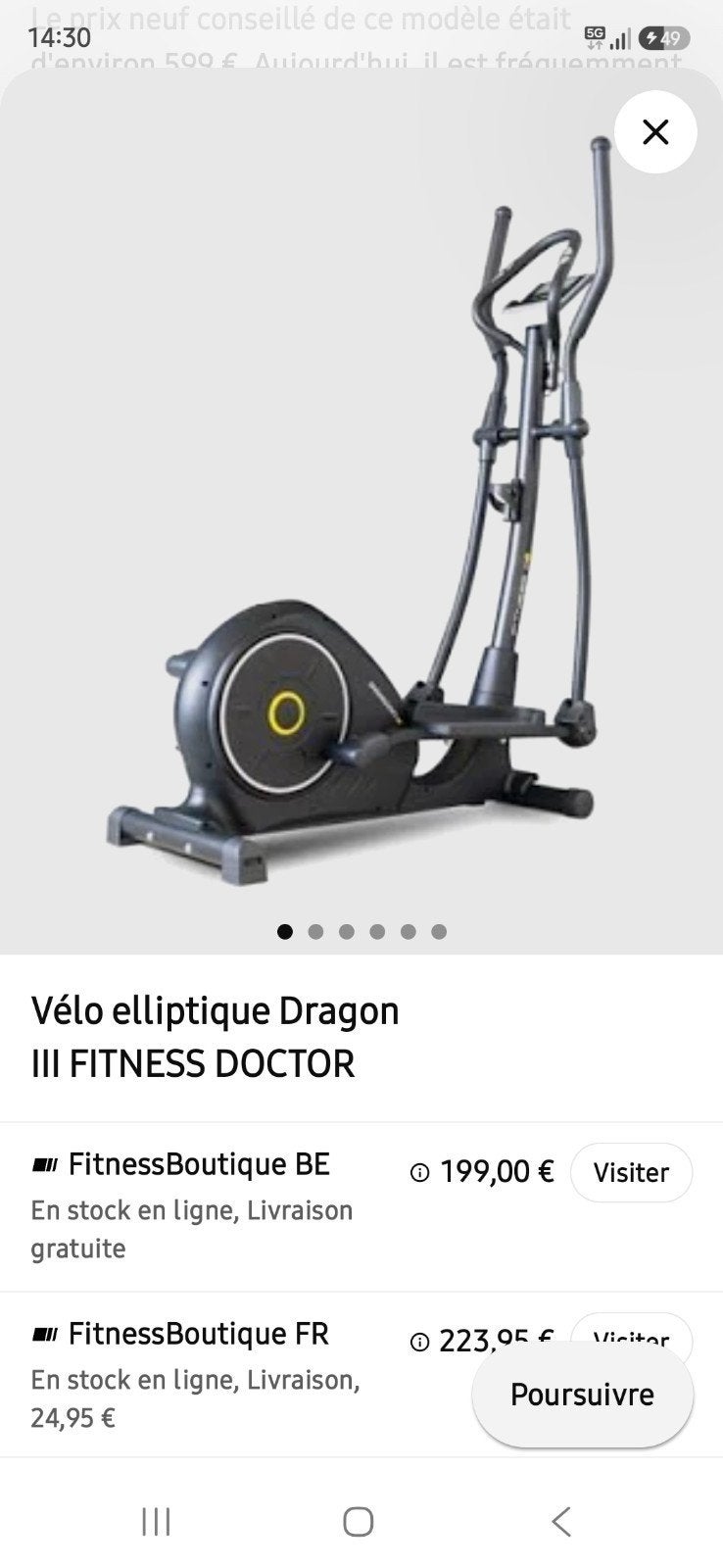 Velo elliptique comme neuf .