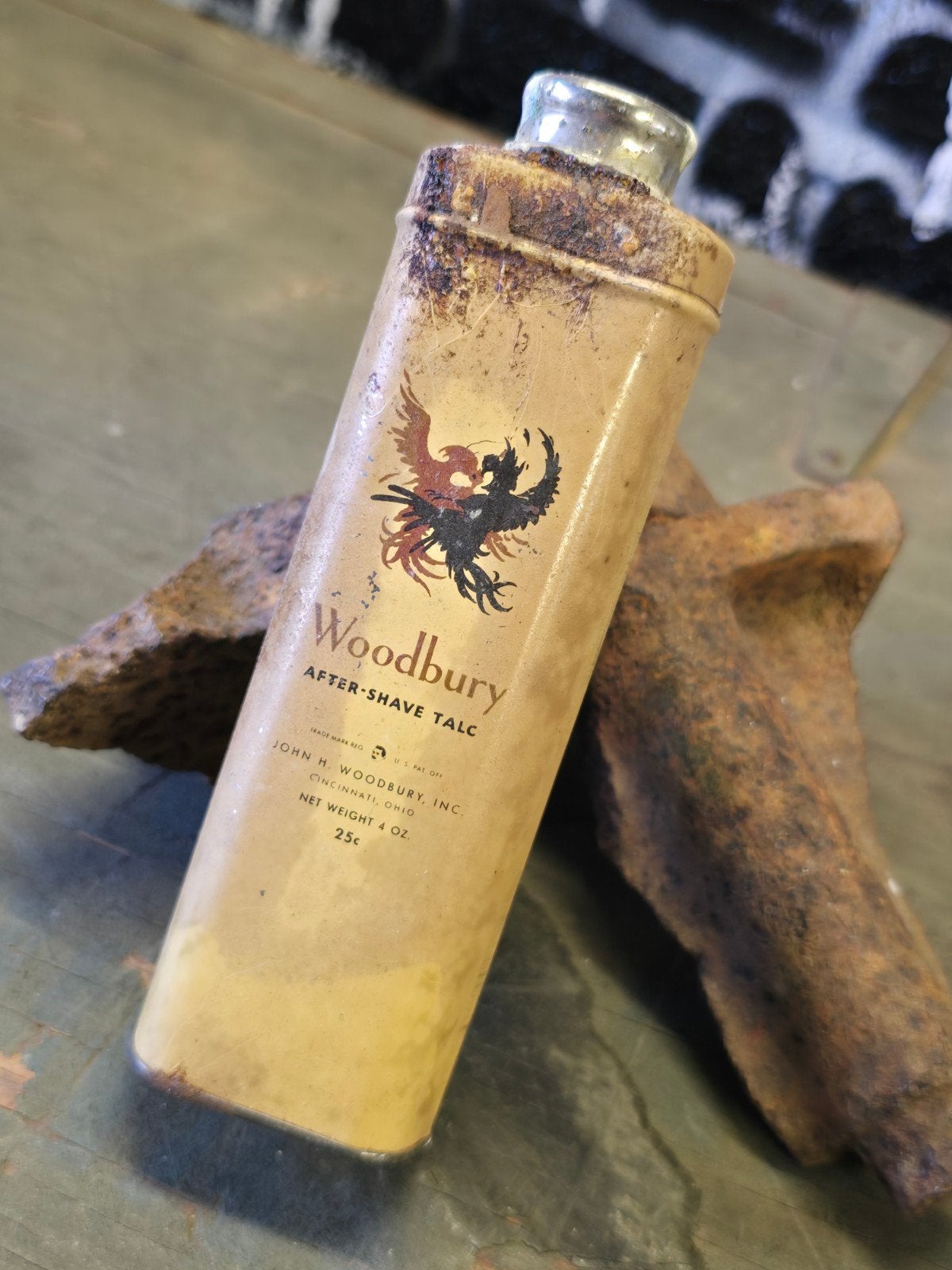 WWII US Woodbury after shave talc, Verzamelen, Militaria | Tweede Wereldoorlog, Ophalen of Verzenden