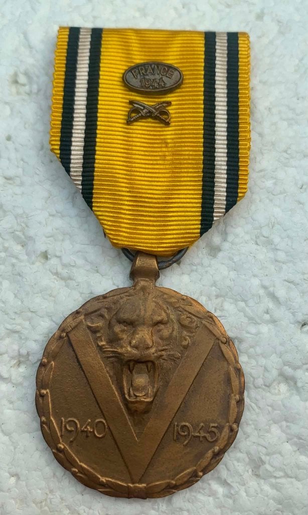 Medaille, Herinneringsmedaille WOII, Ovale bar FRANCE 1944, Verzamelen, Ophalen of Verzenden, Landmacht, Lintje, Medaille of Wings