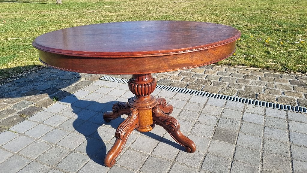 Antieke Biedermeier-stijl salontafel in mahonie, Ophalen