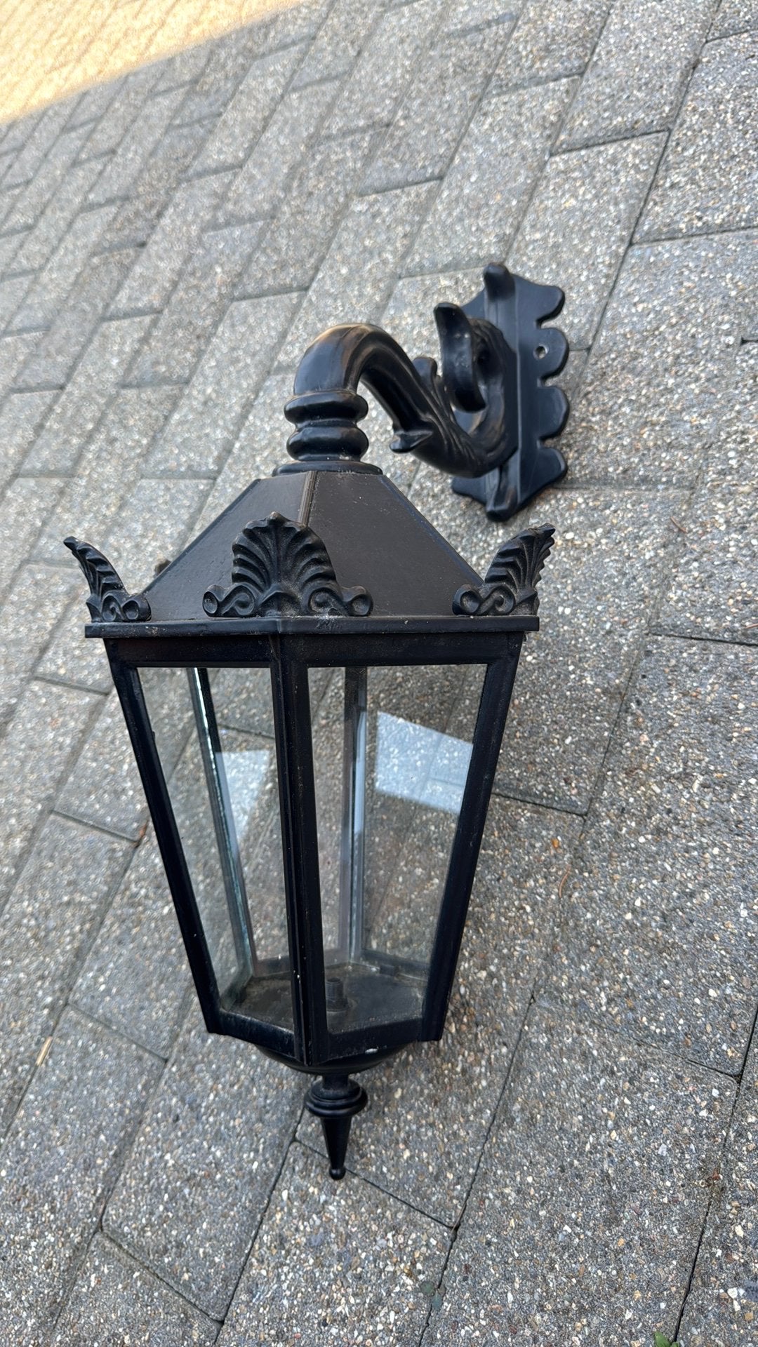 Zwarte buitenlamp, Ophalen, Zo goed als nieuw, Wandlamp