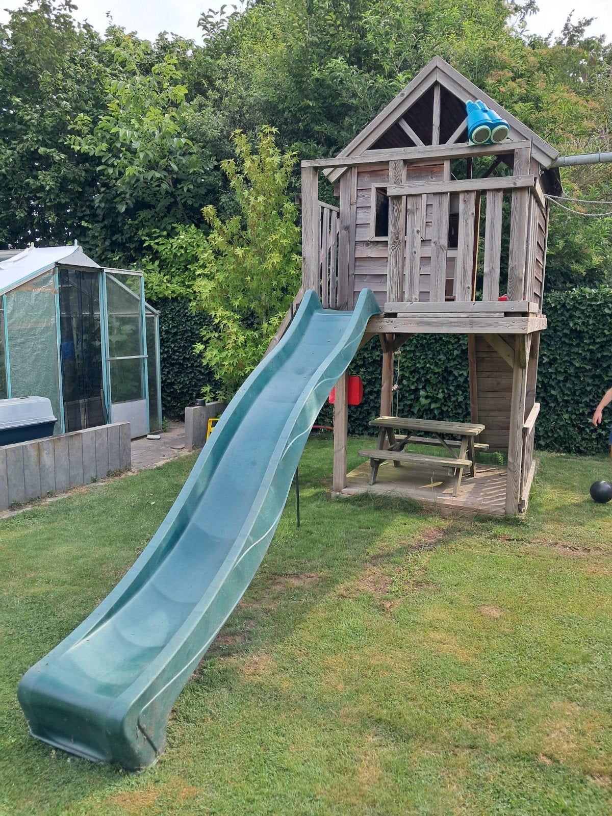 Prachtige luxeloft speelhuisje Houtbouw Dierkens, Ophalen, Glijbaan