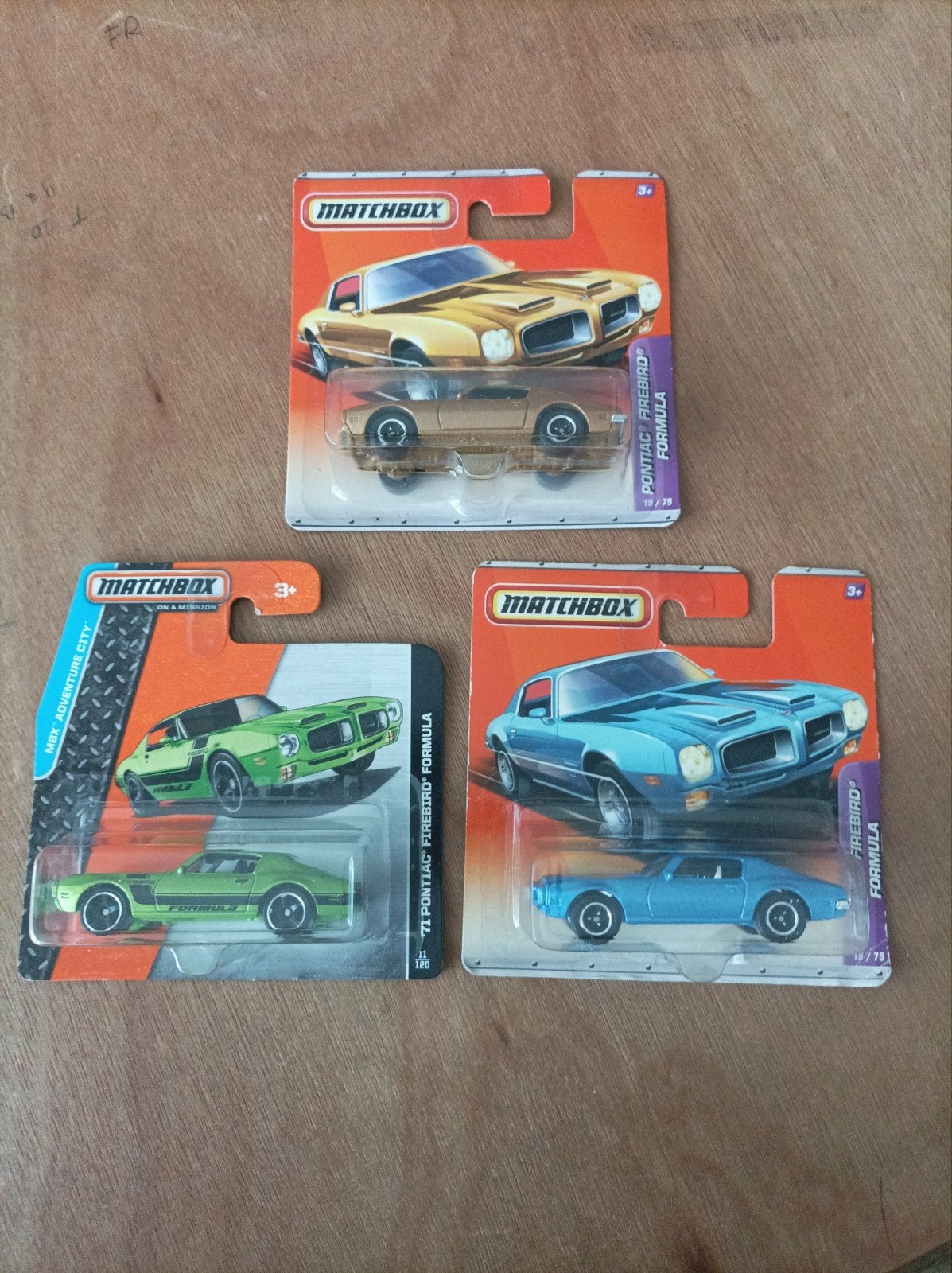 boîte d'allumettes, formule Pontiac Firebird, 3 différentes, Enlèvement ou Envoi