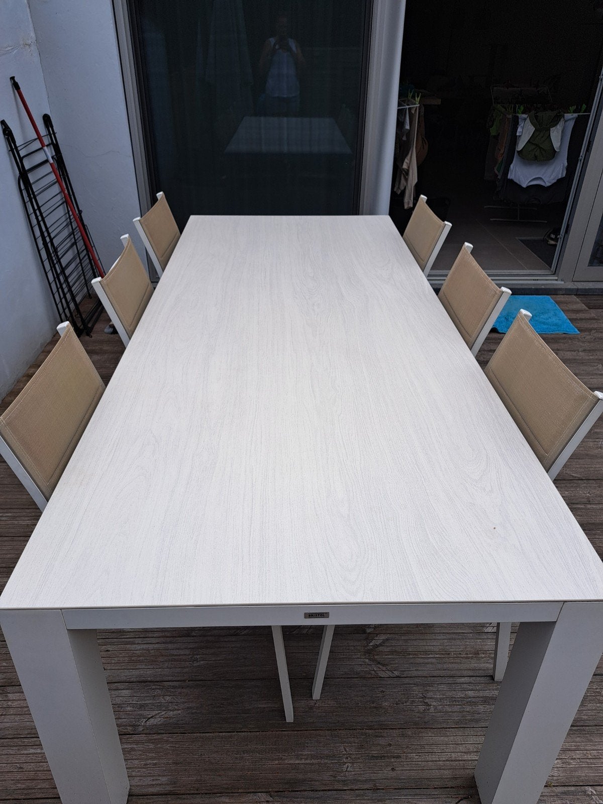 tuintafel  + 6 stoelen (Bristol), Tuin en Terras, Ophalen, Gebruikt, Rechthoekig, Aluminium