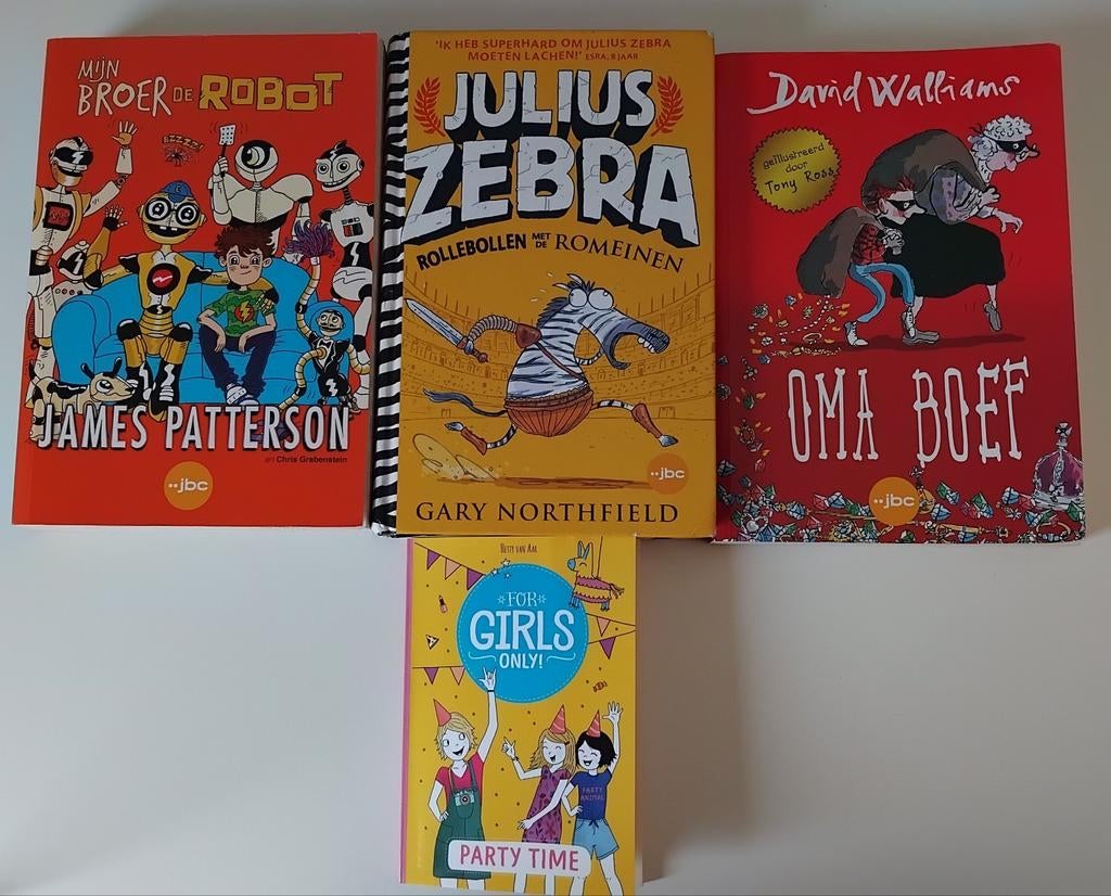 Lot kinderboeken Julius Zebra, Oma Boef, Mijn Broer de Robot, James Patterson; Chris Grabenstein, Ophalen of Verzenden, Zo goed als nieuw