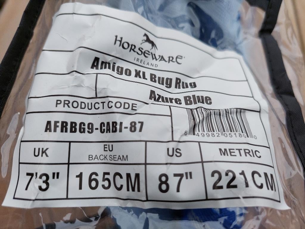 HORSEWARE  AMIGO XL vliegendeken  nek 221/165 cm 7’3” NIEUW, Ophalen, Vliegendeken, Nieuw, Extra Full (XL)