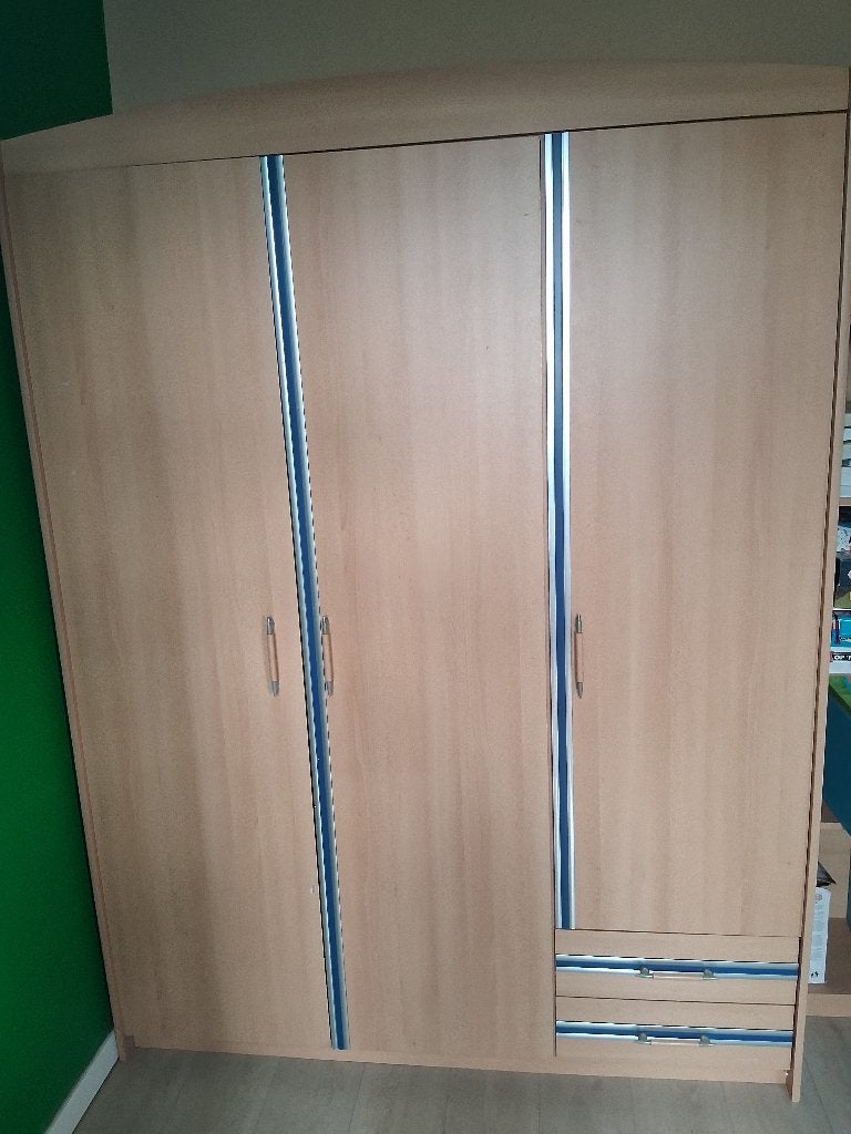 kleerkast voor kinderkamer 3 deuren, Ophalen, Gebruikt, 100 tot 150 cm, Met lade(s)