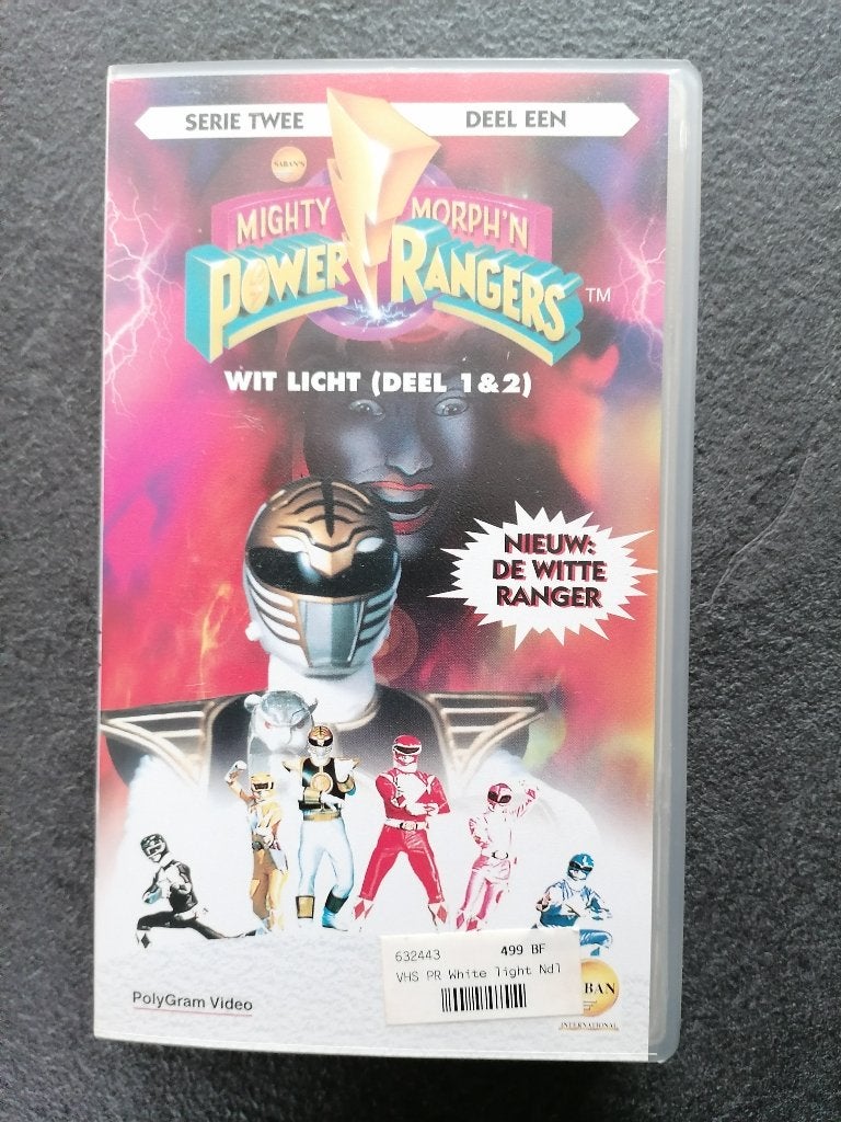 VHS Mighty Morphin Power Rangers:Wit Licht Deel 1&2 zeldzaam, Sous-titré en néerlandais, Enlèvement ou Envoi, Anglais, Comme neuf