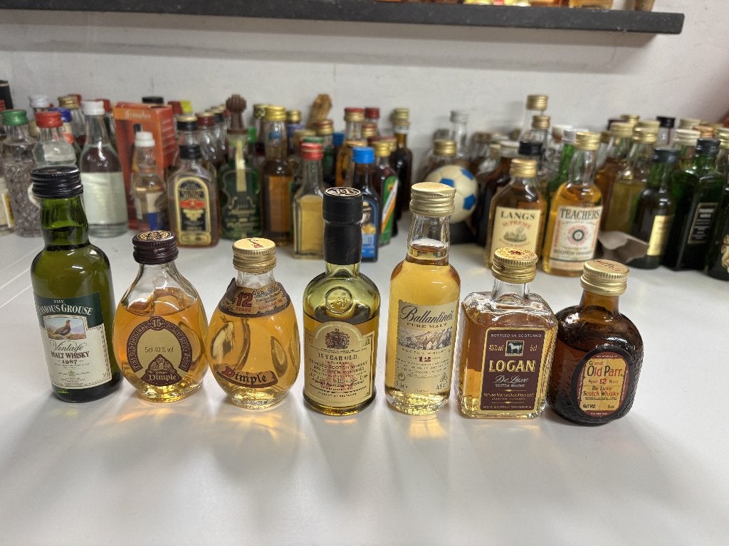 Lot van 7 premium vintage whisky miniaturen, Ophalen of Verzenden, Gebruikt, Overige typen