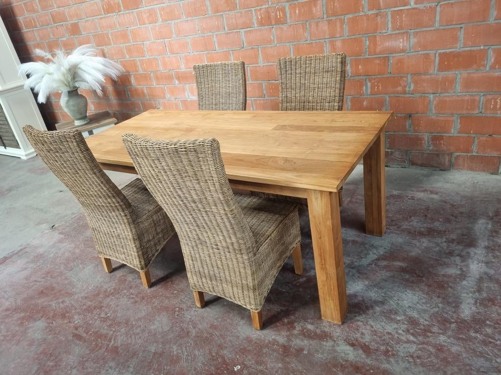 Teak eettafel GRATIS LEVERING, Ophalen, Landelijk modern, Indo., Teakhout