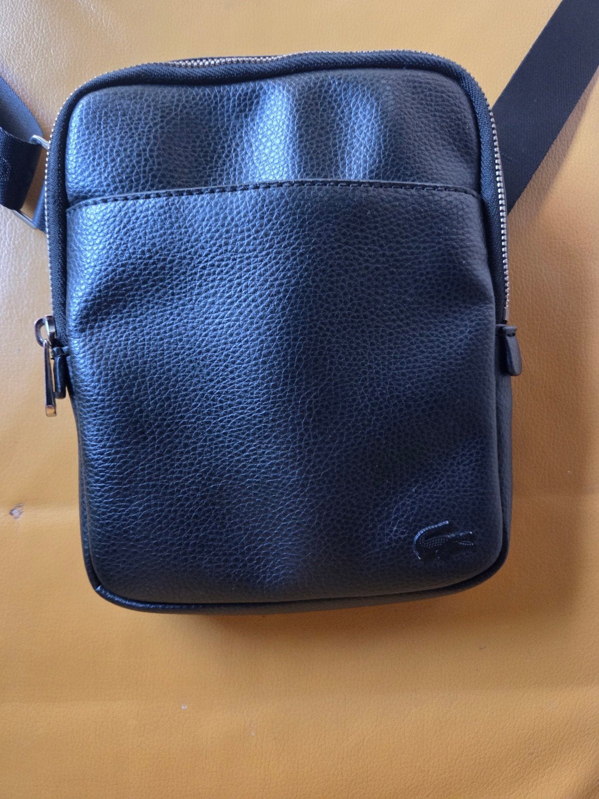 Lacoste Schoudertas Heren, Gebruikt, Zwart, Leer, Ophalen