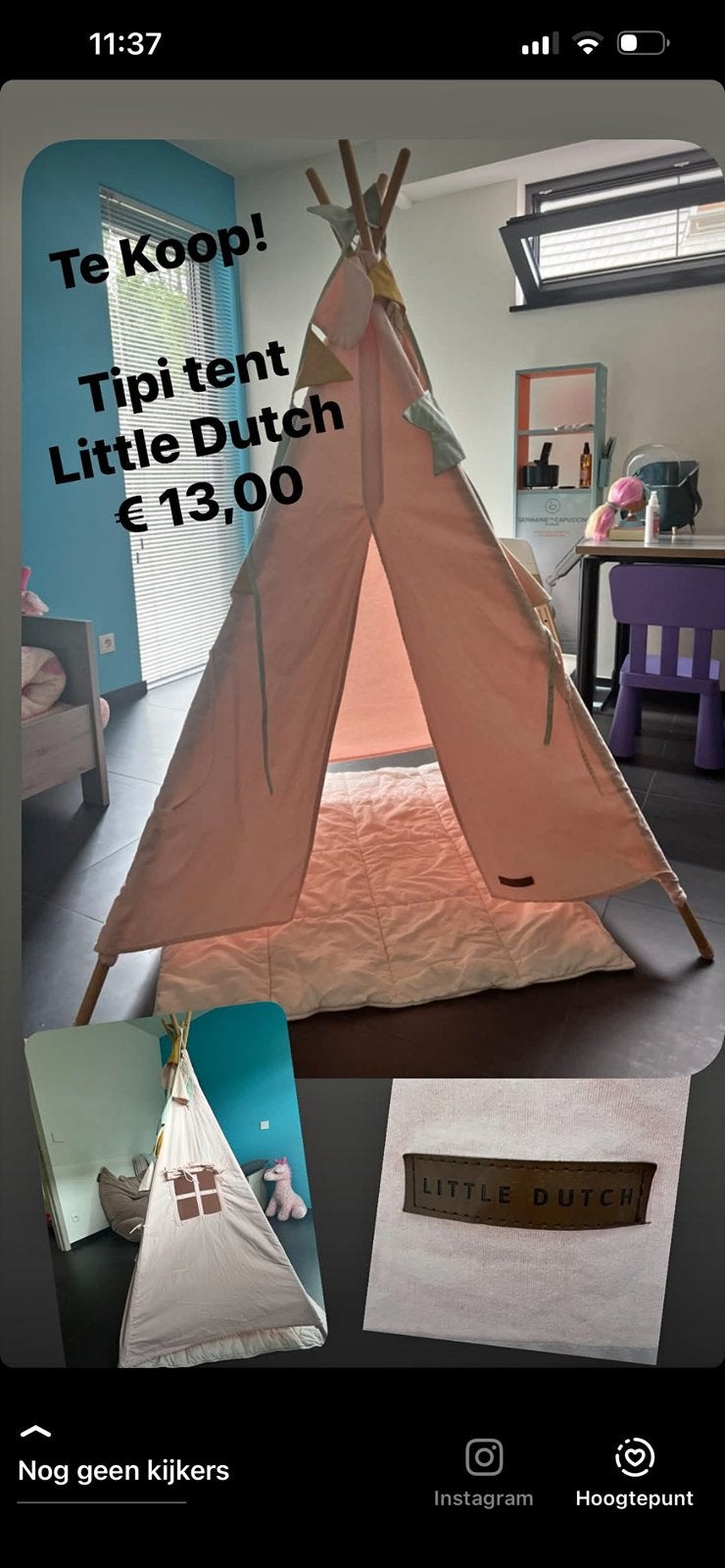 Tipi tent Little Dutch, Enlèvement, Utilisé