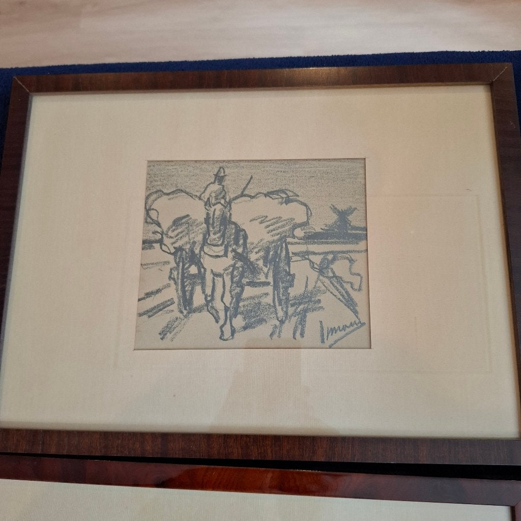 Origineel houtskooltekening van Jos Mous, Antiek en Kunst, Ophalen