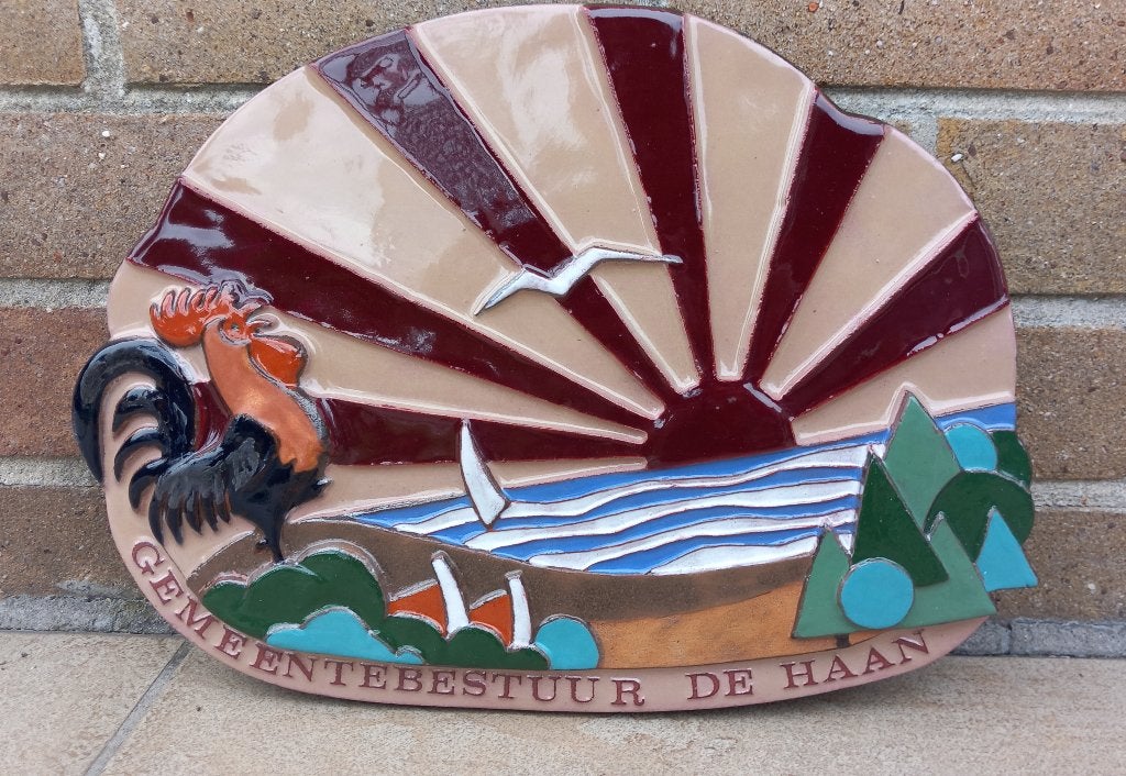 Grote vintage keramiek De Haan Coq sur mer Vermeire, Ophalen