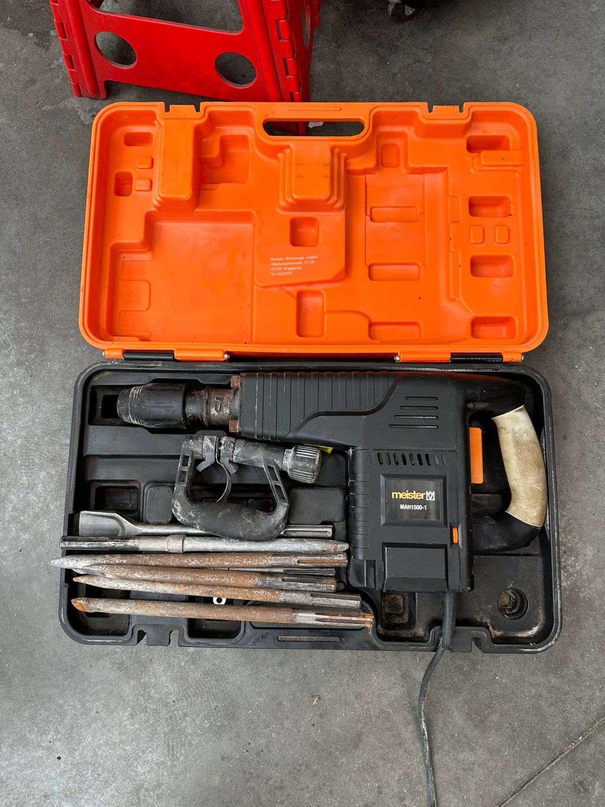 Meister MAH1500-1 Breekhamer – 1500 W / 25 J – SDS-Max, Bricolage & Construction, Outillage | Autres Machines, Enlèvement, Utilisé
