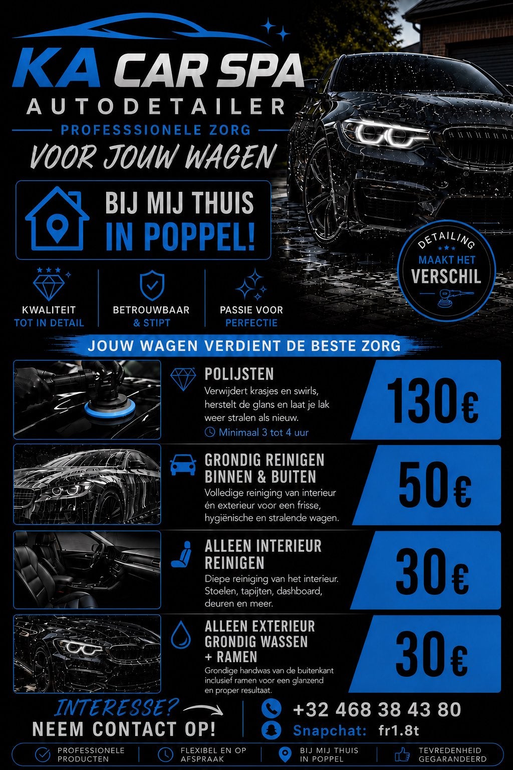 Auto Laten Polijsten? Professionele Detailing in Poppel, Ophalen