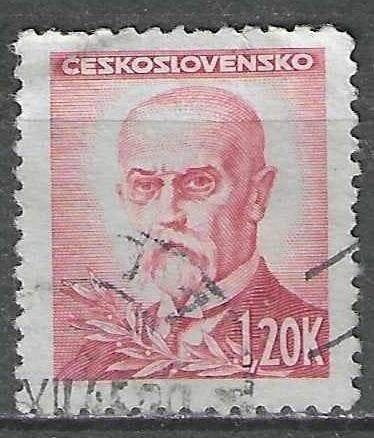 Tsjechoslowakije 1945/1947 - Yvert 407 - Tomas Masaryk (ST), Verzenden, Gestempeld