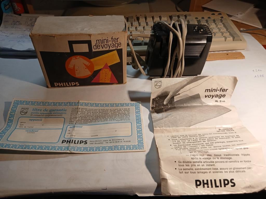 Retro, vintage reisstrijkijzer Philips HL2105, Ophalen of Verzenden