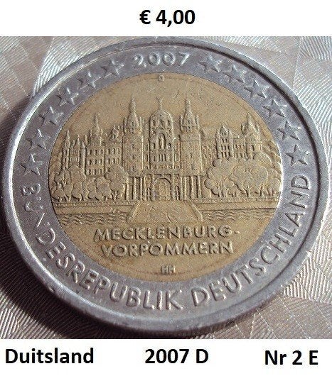 2 euromunten Duitsland D, Postzegels en Munten, Ophalen of Verzenden, Duitsland, 2 euro, Losse munt